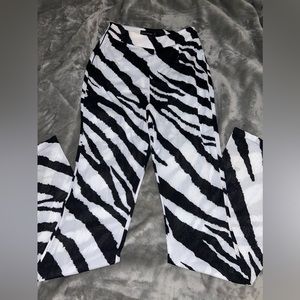 PrettyLittleThing zebra wide leg pants
